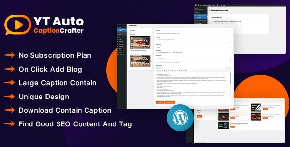 YT Auto Caption Crafter - Плагин WordPress для создания видеоконтента