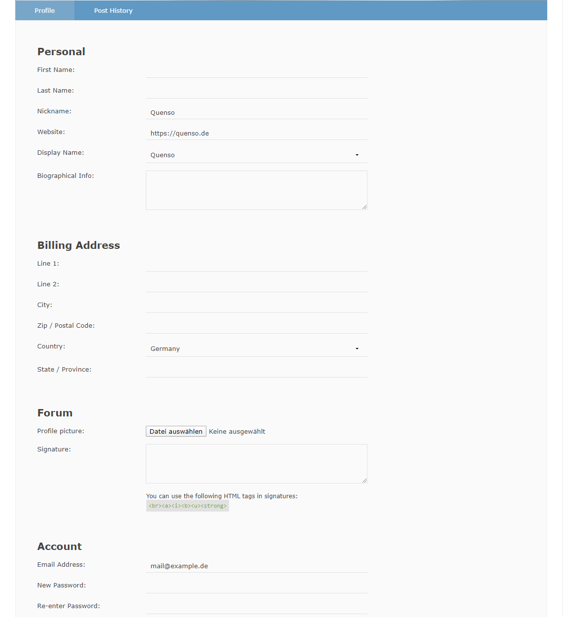 Wp users. Profile Edit form. Profile Builder Assemblies.
